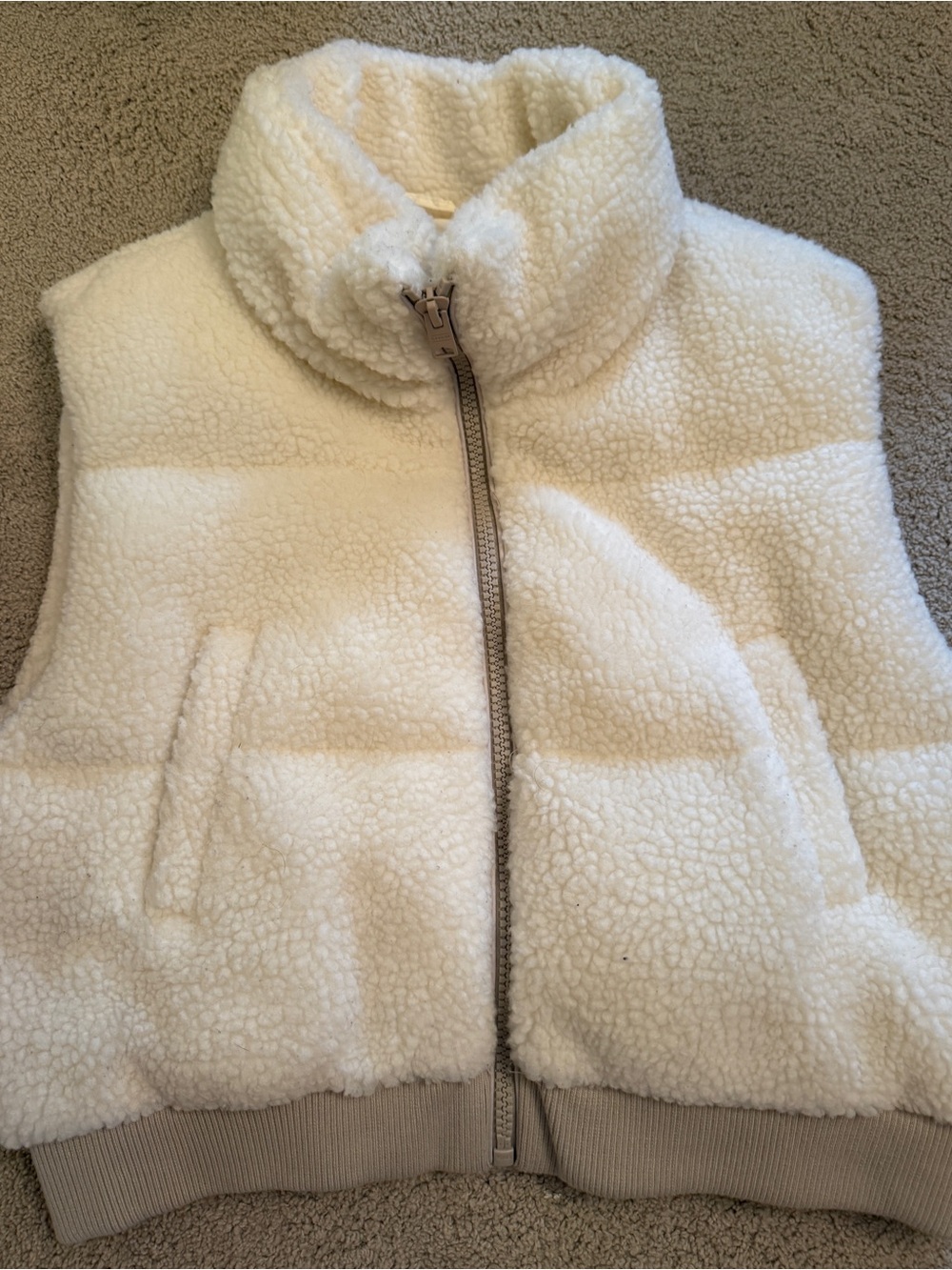 Garage Cream Sherpa Puffer Vest